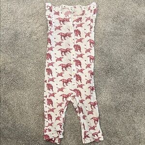 Kate Quinn Pink Dinosaur Print Baby Romper